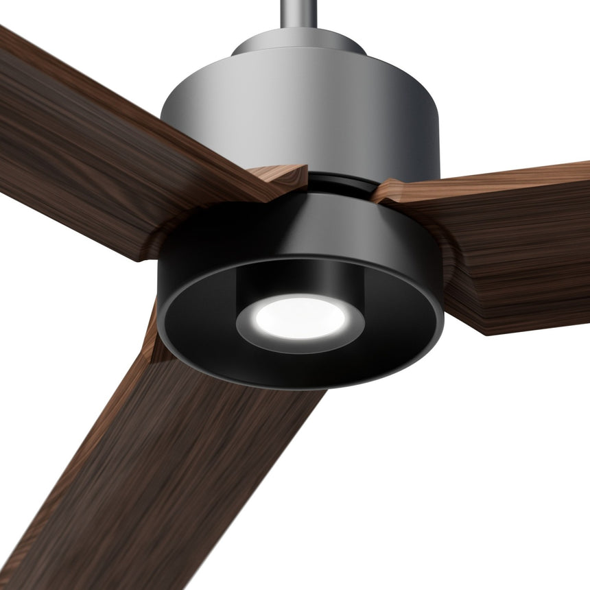 Ventilador de techo con luz Sulion Anne 160cm gris grafito y madera oscura motor DC — vista 3