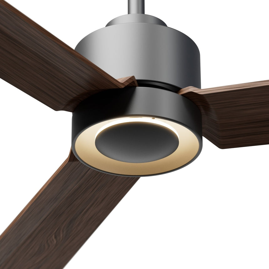 Ventilador de techo con luz Sulion Anne 127cm gris grafito y madera oscura motor DC — vista 4