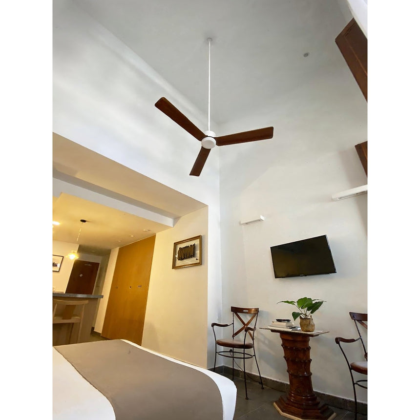 Ventilador de techo Sulion Anne 127cm blanco y madera media motor DC con mando — vista 3