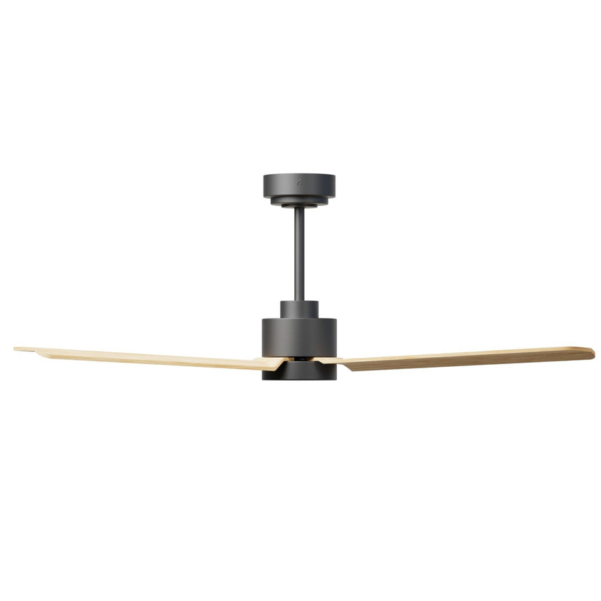 Ventilador de techo con luz Sulion Anne 127cm LED gris grafito y madera clara motor DC — vista 3