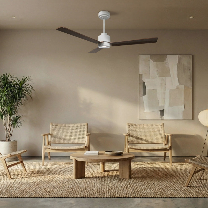 Ventilador de techo con luz Sulion Anne 127cm LED blanco y madera oscura motor DC CCT — vista 2