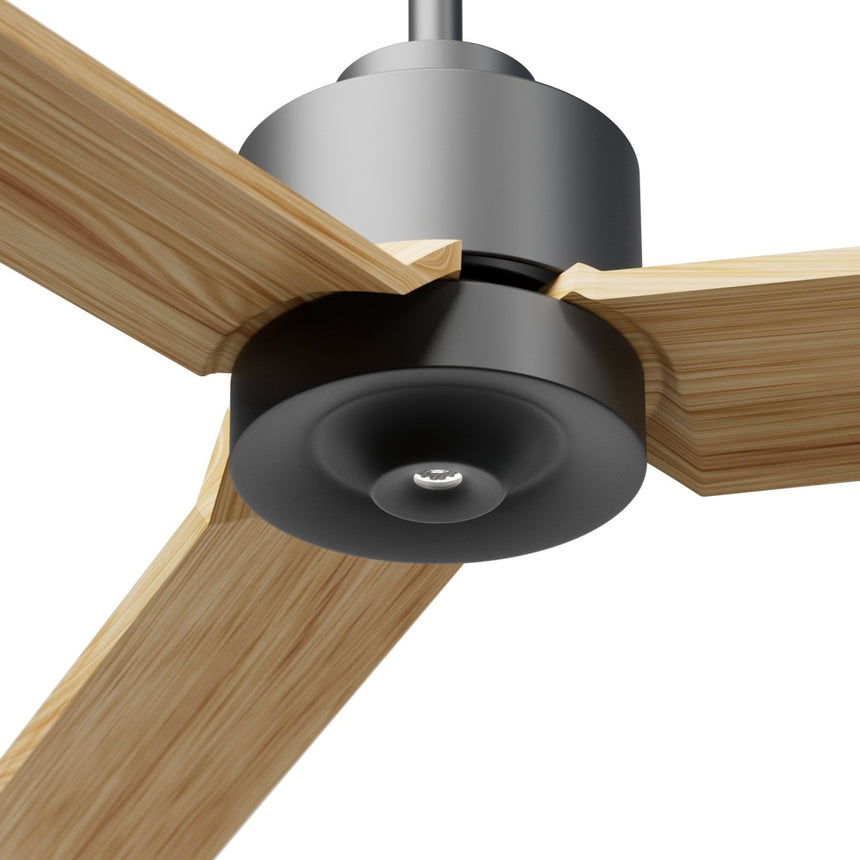 Ventilador de techo con luz Sulion Anne 160cm LED gris grafito y madera clara motor DC 2246611 — vista 2