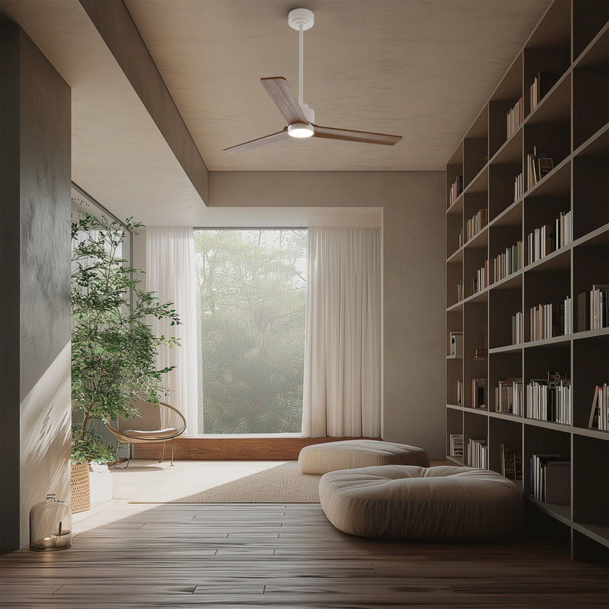 Ventilador de techo con luz Sulion Anne 127cm LED blanco y madera oscura motor DC CCT — vista 2