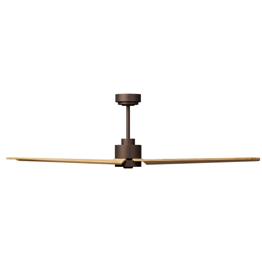 Ventilador de techo con luz Sulion Anne 160cm LED marrón óxido y madera media motor DC — vista 3