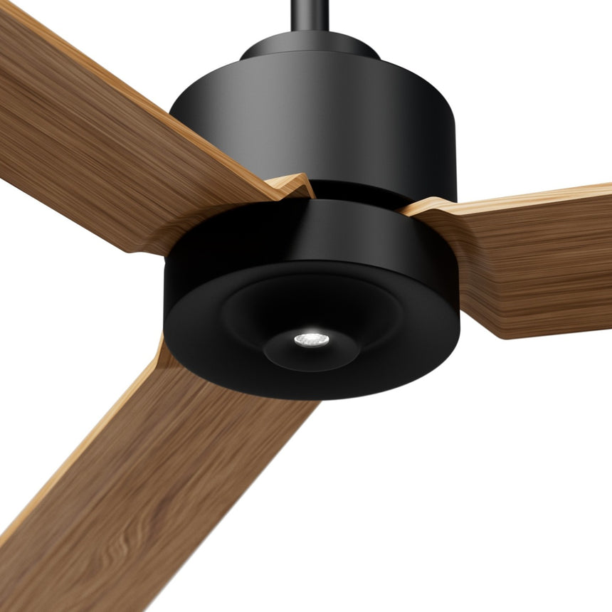 Ventilador de techo con luz Sulion Anne 127cm LED negro y madera media motor DC CCT — vista 3