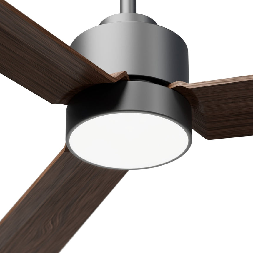 Ventilador de techo con luz Sulion Anne 127cm gris grafito y madera oscura motor DC — vista 4