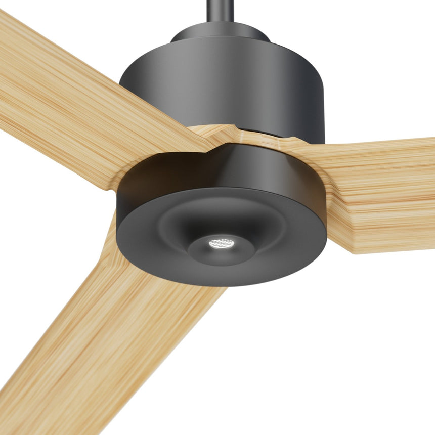 Ventilador de techo con luz Sulion Anne 220cm LED gris grafito y madera clara motor DC — vista 4