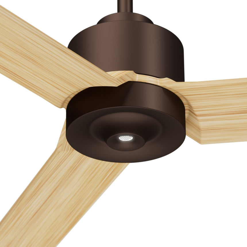 Ventilador de techo con luz Sulion Anne 220cm LED marrón óxido y madera clara motor DC — vista 4
