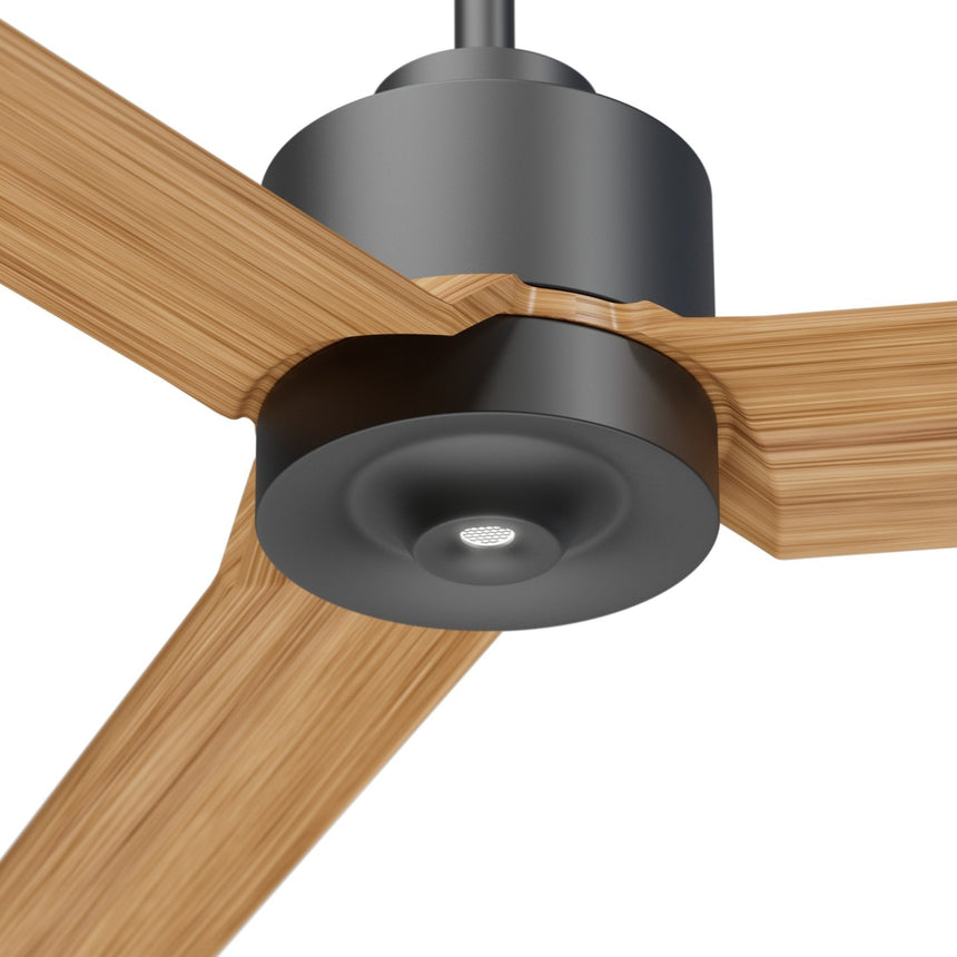 Ventilador de techo con luz Sulion Anne 220cm LED gris grafito y madera media motor DC — vista 4