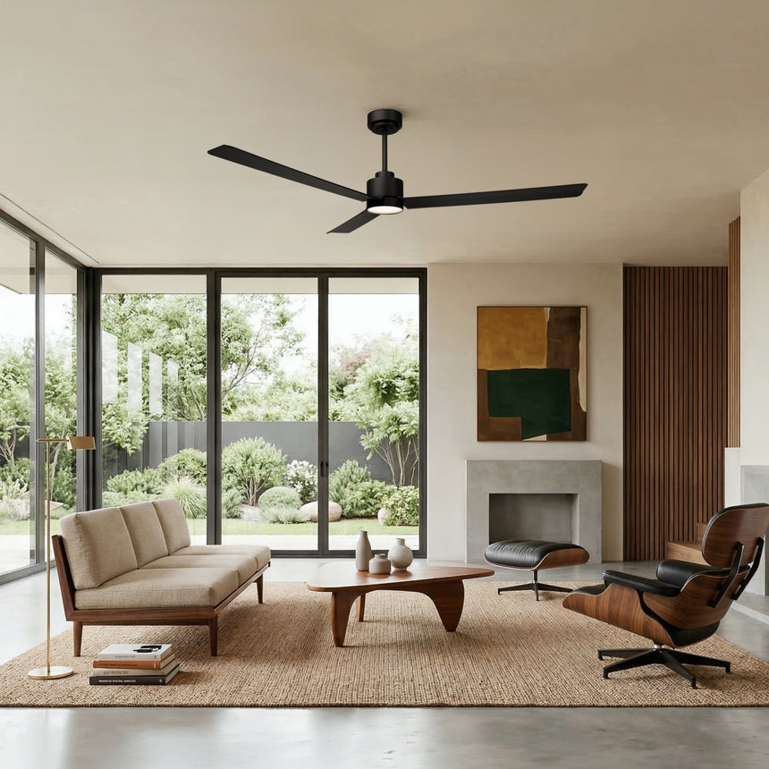 Ventilador de techo con luz Sulion Anne 160cm LED negro motor DC CCT regulable — vista 2
