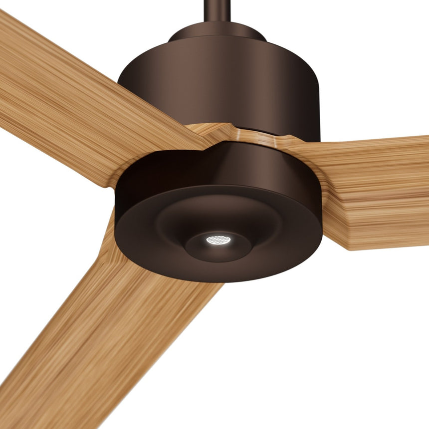 Ventilador de techo con luz Sulion Anne 220cm LED marrón óxido y madera media motor DC — vista 4