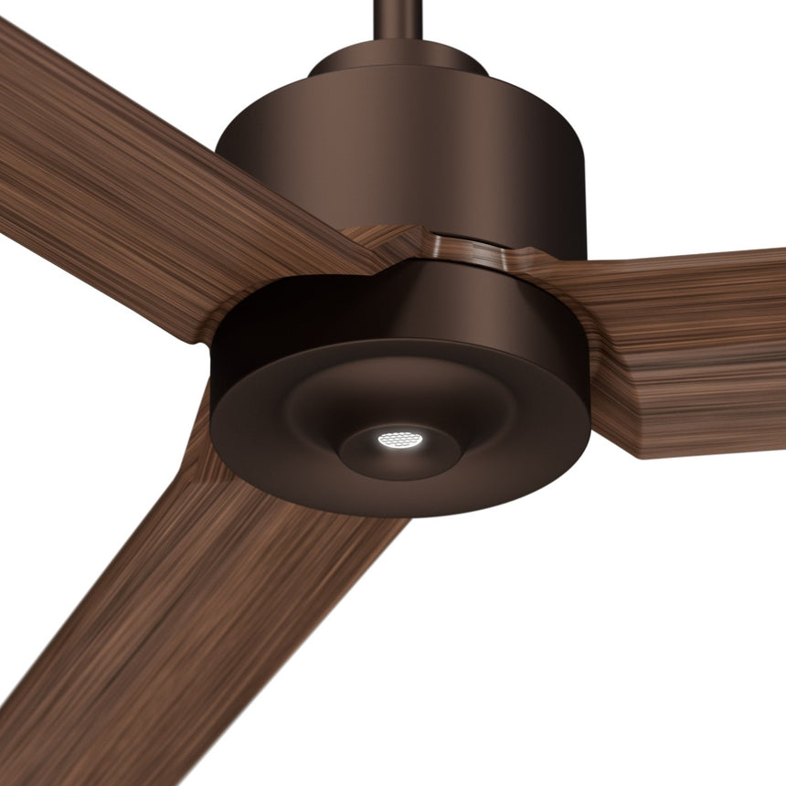 Ventilador de techo con luz Sulion Anne 220cm marrón óxido y madera oscura motor DC — vista 4