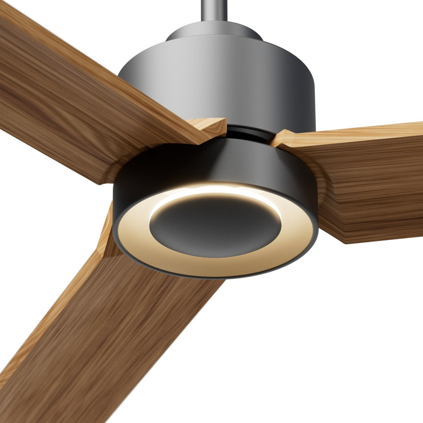 Ventilador de techo con luz Sulion Anne 160cm LED gris grafito y madera media motor DC 2246635 — vista 2