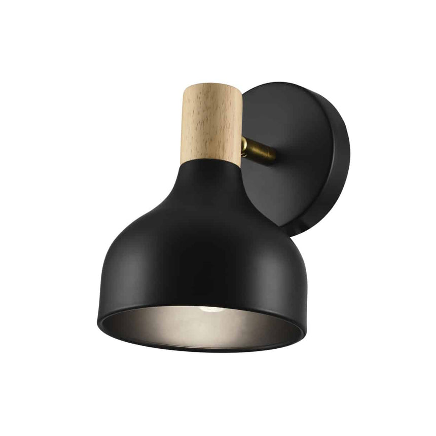 AJP ARAN 10969 ARAN BLACK-WOOD WALL LIGHT 1 X 40W E-14