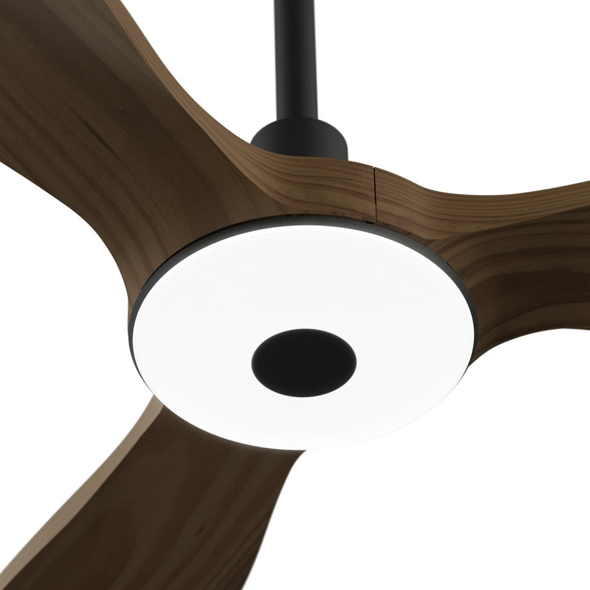 Ventilador de techo con luz Sulion Balcony Neo 142cm negro y madera oscura motor DC — vista 8