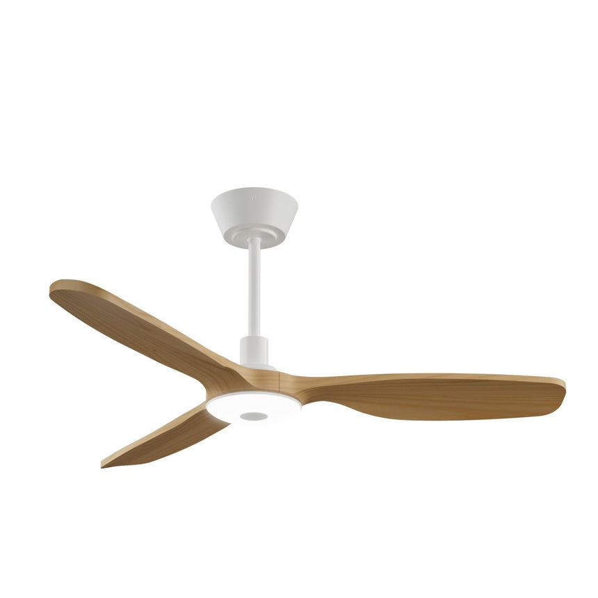 Ventilador de techo con luz Sulion Balcony Neo 107cm blanco y madera media motor DC — vista 7