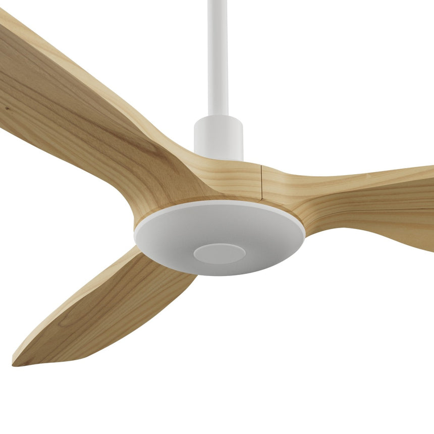 Ventilador de techo con luz Sulion Balcony Neo LED madera blanco apto exterior CCT IP44 Ø107cm 2309149