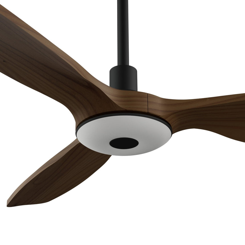 Ventilador de techo con luz Sulion Balcony Neo 107cm negro y madera oscura motor DC — vista 4