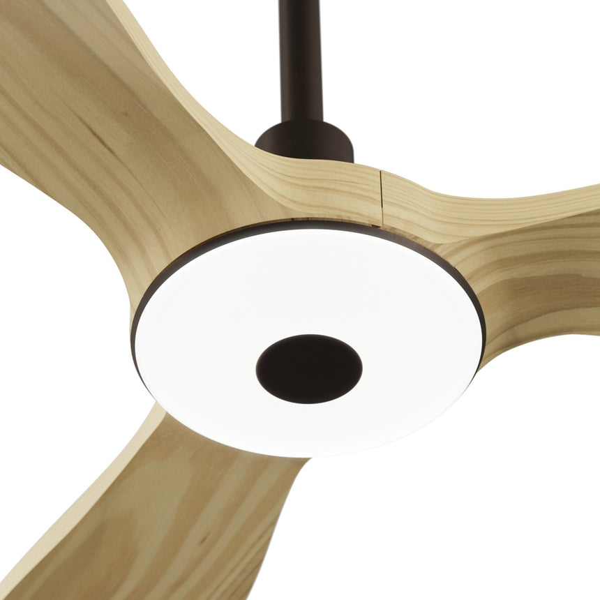 Ventilador de techo con luz Sulion Balcony Neo 142cm marrón y madera clara motor DC — vista 8