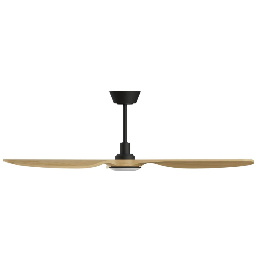 Ventilador de techo con luz Sulion Balcony Neo 142cm LED negro y madera media motor DC — vista 3