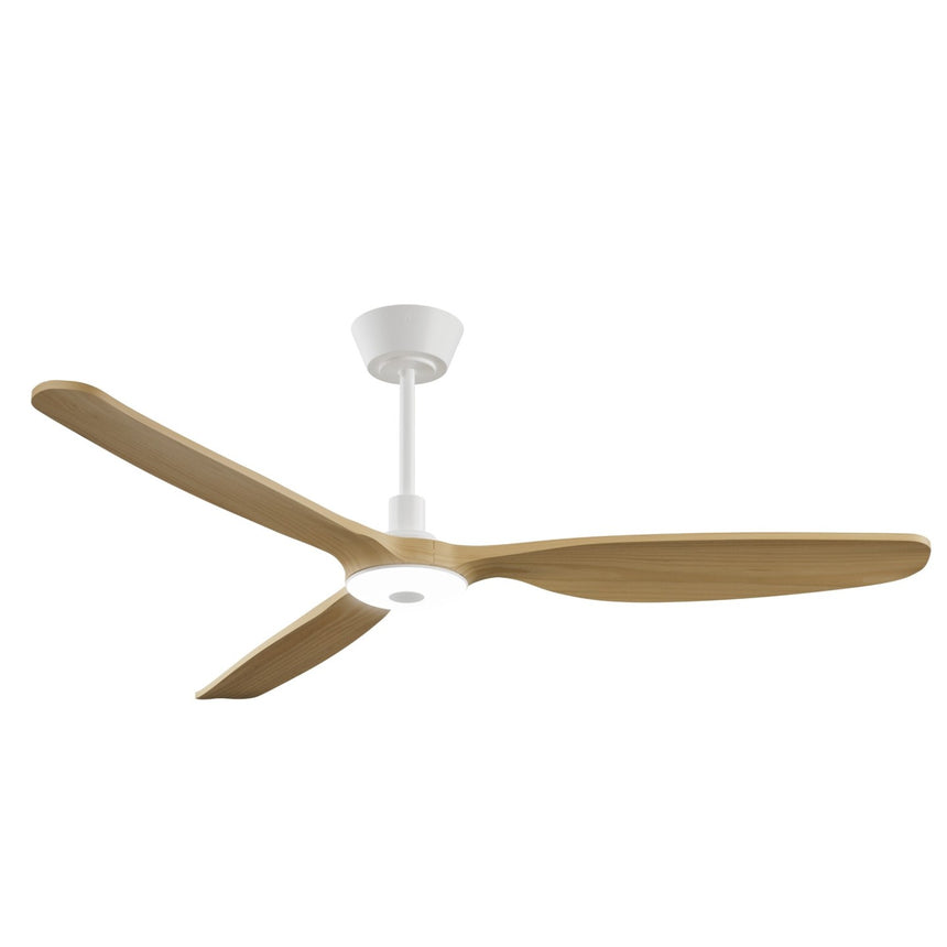 Ventilador de techo con luz Sulion Balcony Neo 142cm blanco y madera media motor DC — vista 7