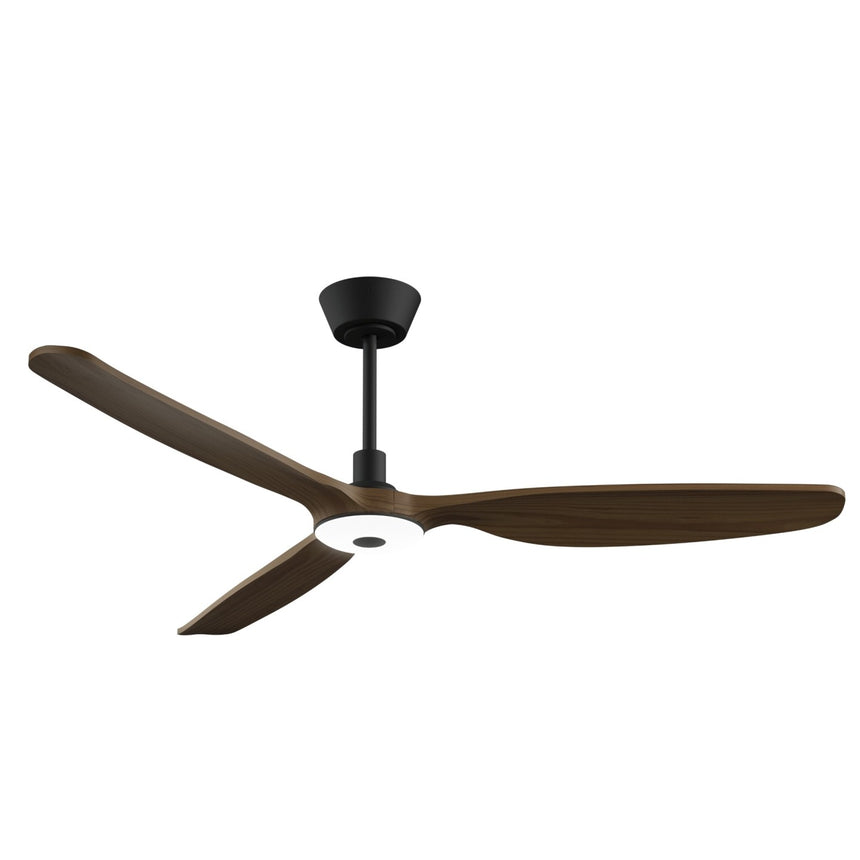 Ventilador de techo con luz Sulion Balcony Neo 142cm negro y madera oscura motor DC — vista 7