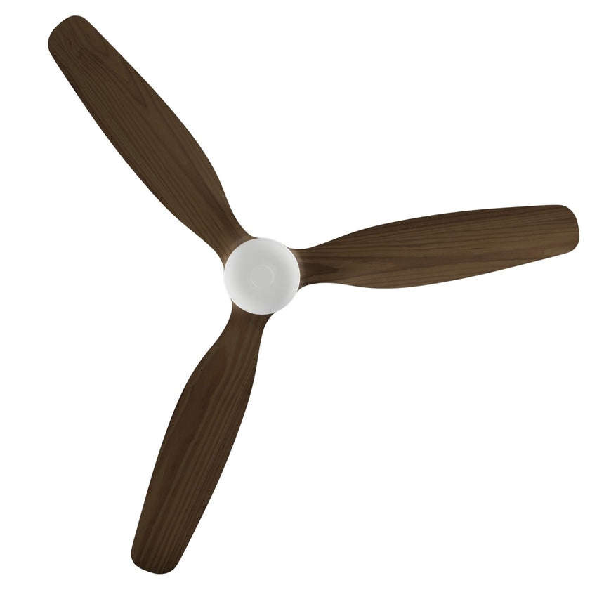 Ventilador de techo con luz Sulion Balcony Neo 142cm blanco y madera oscura motor DC — vista 5