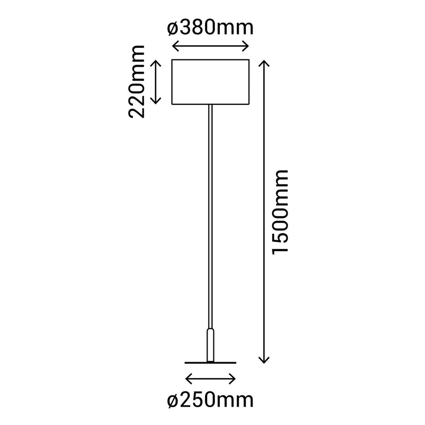 Lámpara de pie Sulion Basic Stylo LED E27 tela negro con pantalla 40W 2173580