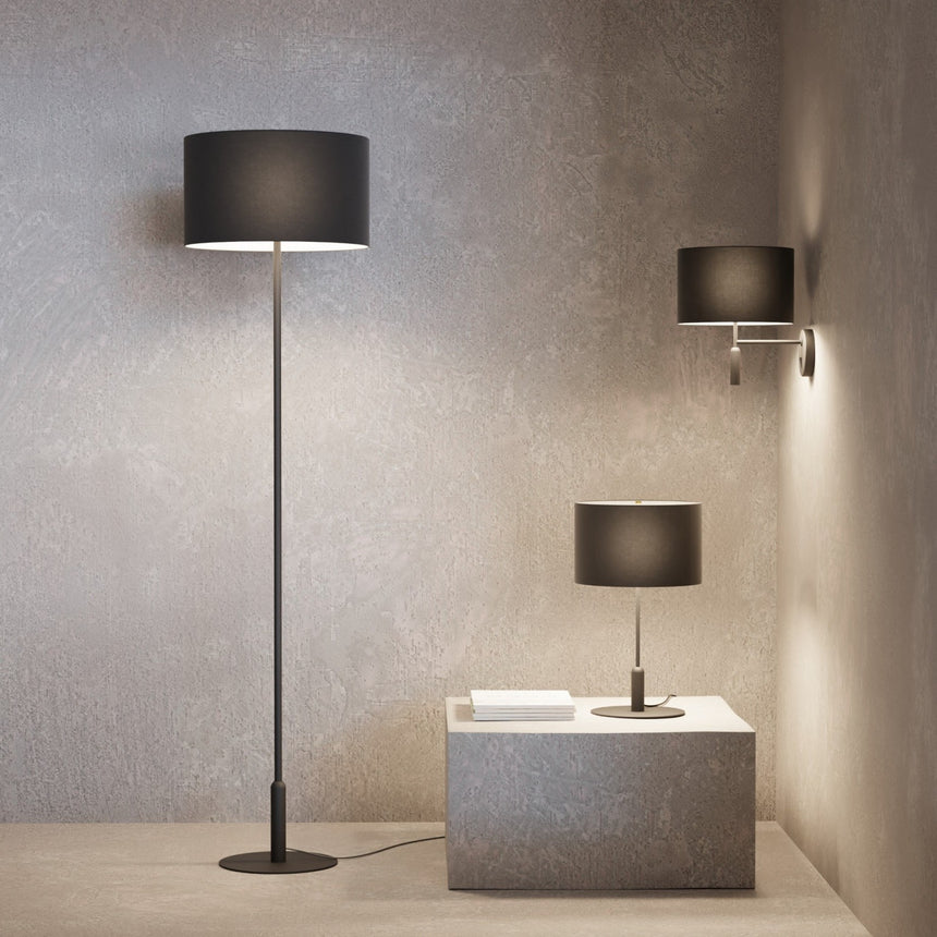 Lámpara de pie Sulion Basic Stylo LED E27 tela negro con pantalla 40W 2173580