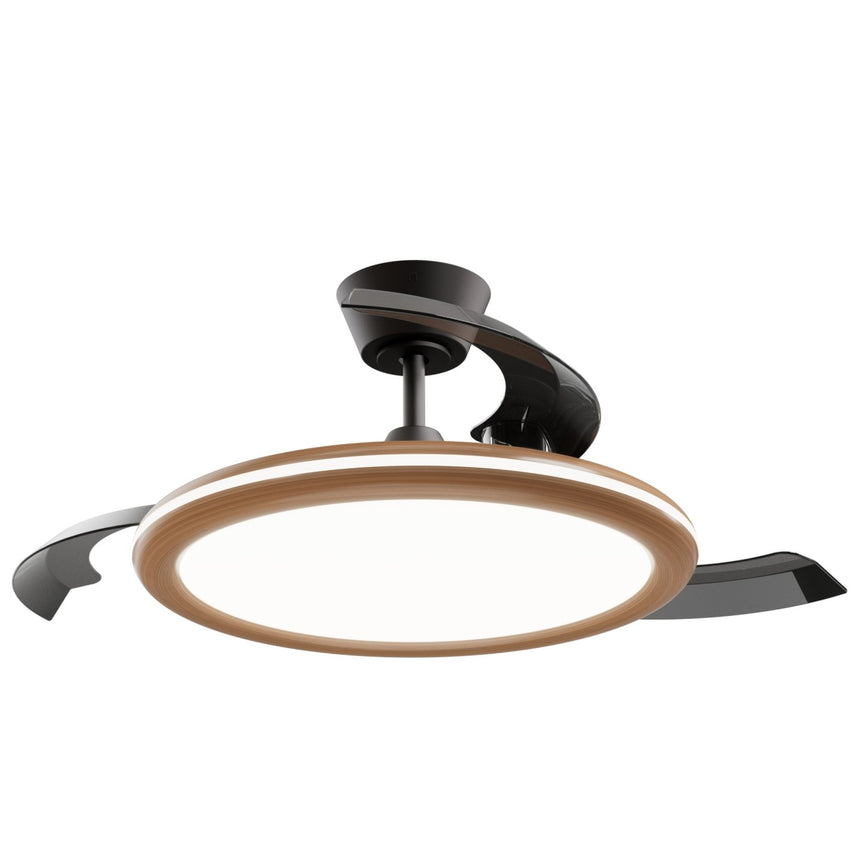 Ventilador de techo con luz Sulion Bombay Estilo 107cm LED madera y negro motor DC 2239545 — vista 4