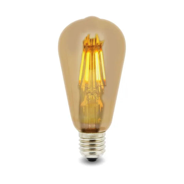LEDME LED Filament Bulb E27 ST64 6W Amber 2300K LM8563