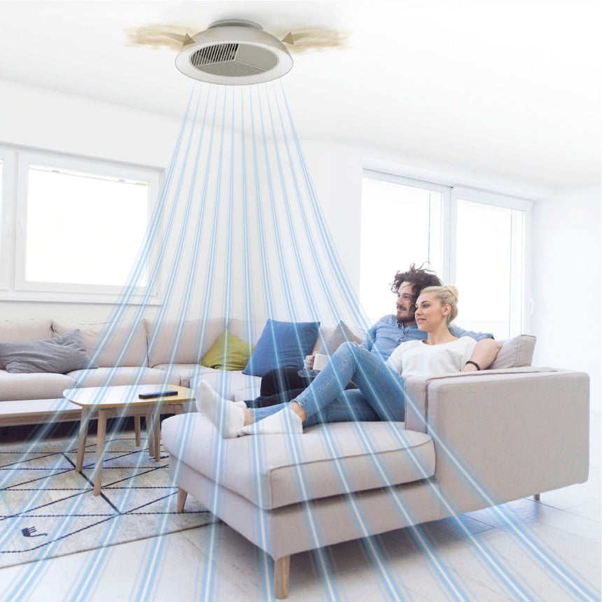 Ventilador de techo con luz Sulion Brisa 60cm LED gris claro y transparente motor DC — vista 3