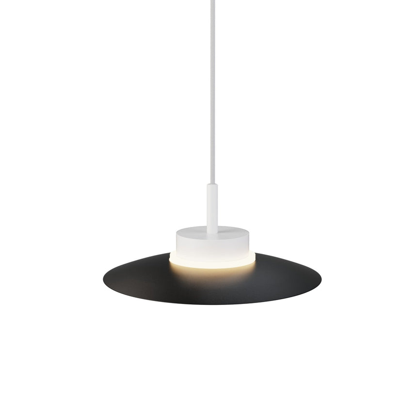Lámpara de techo colgante Sulion Carmen LED metal CCT Ø30cm 9W blanco y tulipa negra — ref. 2200057 (1)