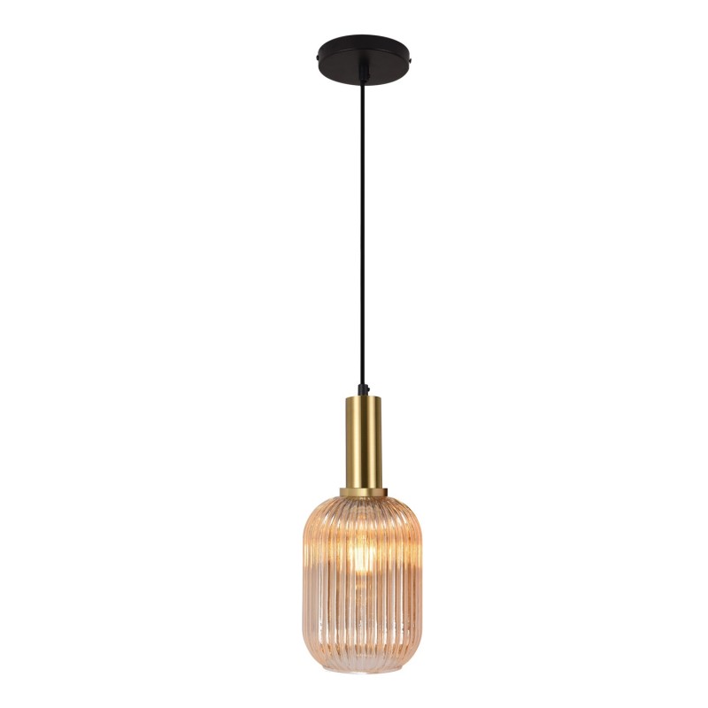1-light pendant lamp in gold-painted steel 8922