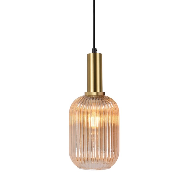 1-light pendant lamp in gold-painted steel 8922