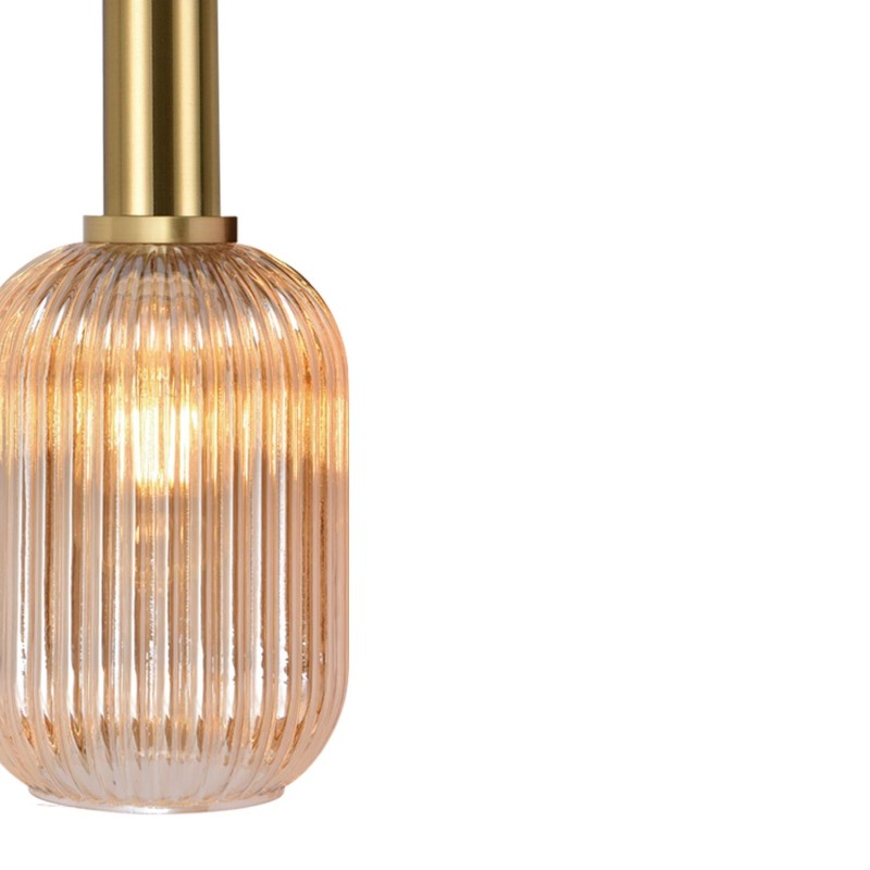 1-light pendant lamp in gold-painted steel 8922
