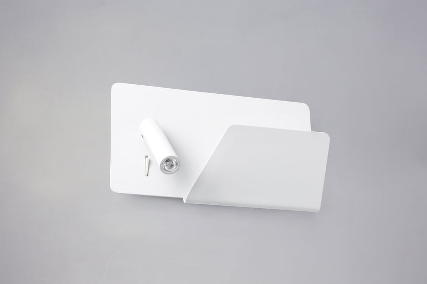 Faro SUAU USB White wall lamp with right reader 62122