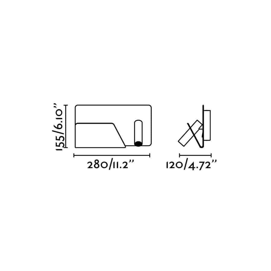 Faro SUAU USB White wall lamp with left reader 62124