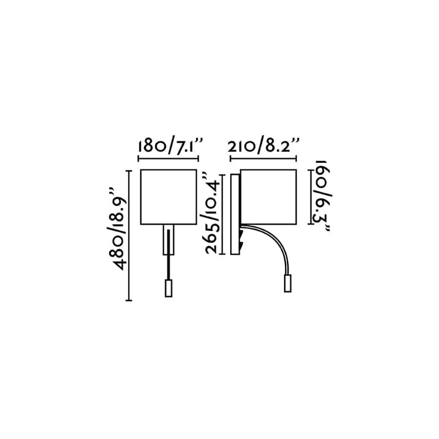 Faro TIRA Black wall lamp with LED reader 64323