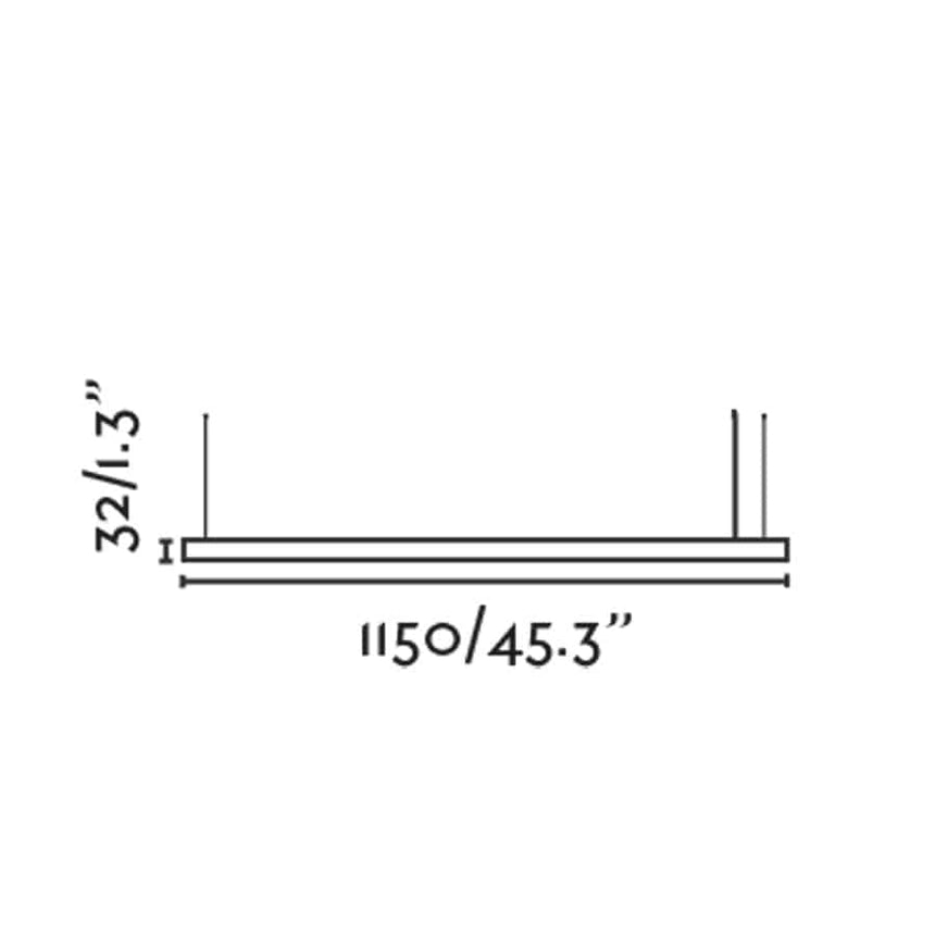 Faro VICO 1150 Black pendant lamp with recessed ceiling rose 61104