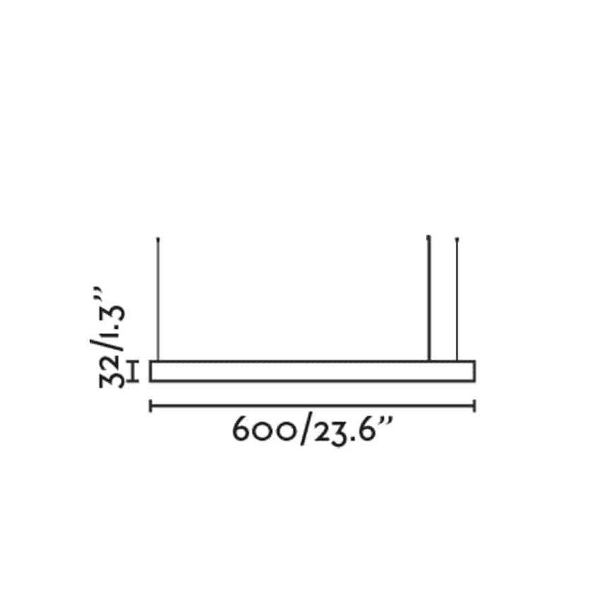 Faro VICO 600 Black pendant lamp with recessed ceiling rose 61105