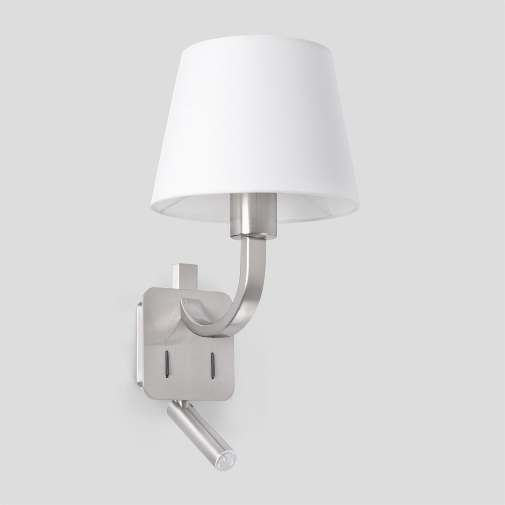 Faro ESSENTIAL Matte nickel wall lamp with LED reader 29341