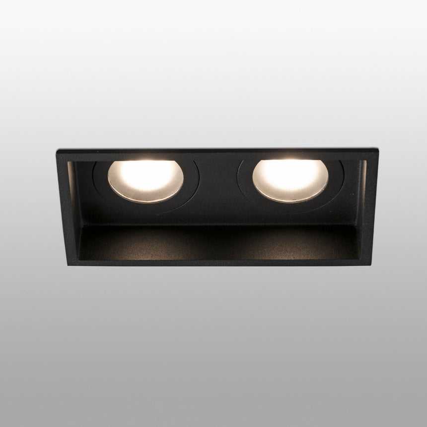 Faro HYDE SQ 2L Square black recessed lamp 40125