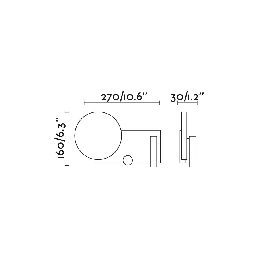 Faro KLEE Gray left wall lamp with reader 20066