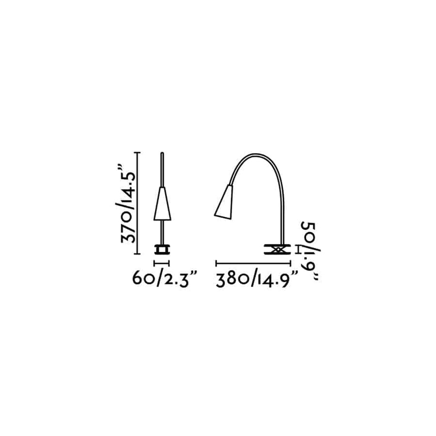 Lámpara de mesa flexo Faro Lena de pinza LED negro mate 4000K 52061