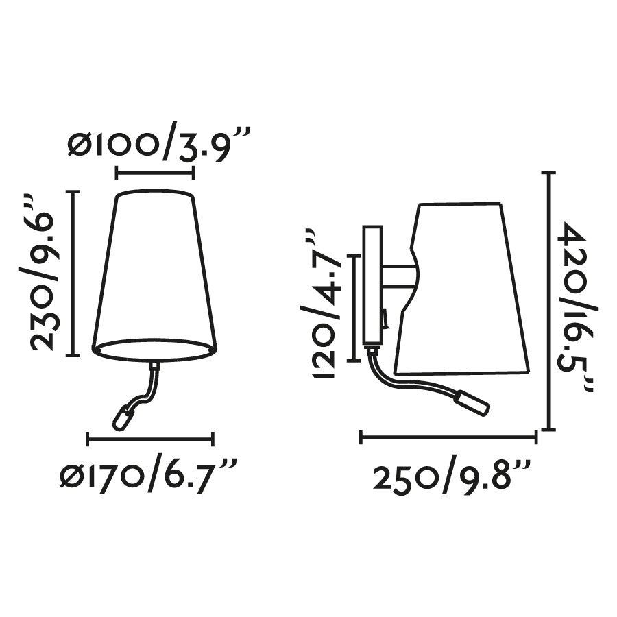 Faro LUPE Wall lamp with black/beige reader 20032-88