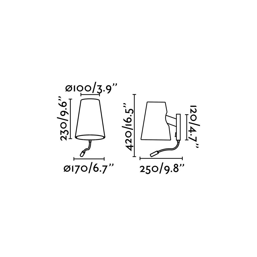 Faro LUPE Chrome wall lamp with LED reader 29996