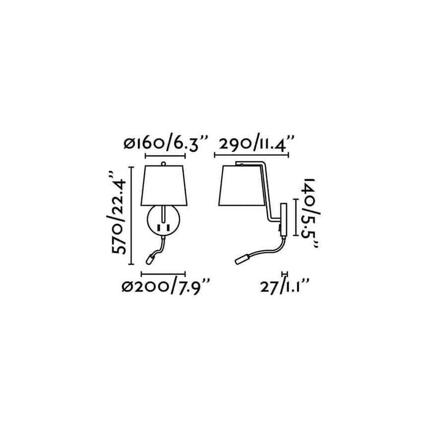 Faro BERNI White wall lamp with LED reader 29329