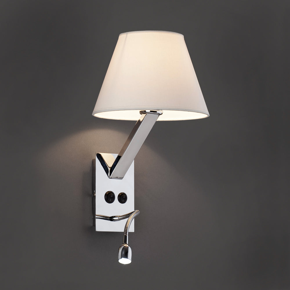Faro MOMA White wall lamp with reader 68506