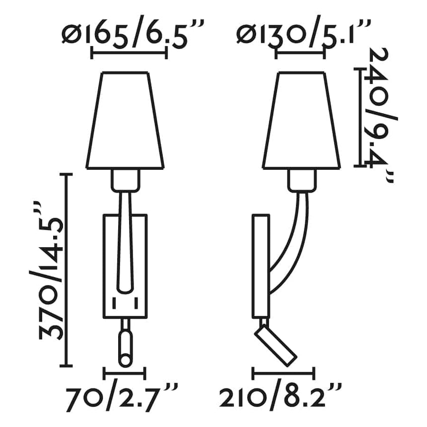 Faro REM Wall lamp matte old gold/black with LED reader 29683-21